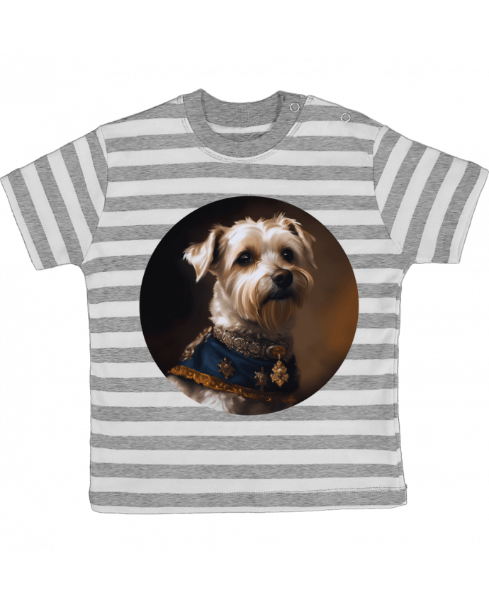 Tee-shirt bébé à rayures chien médaillé par EliseDesign