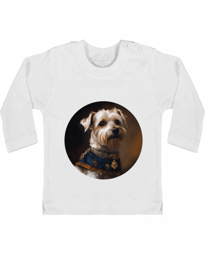 T-shirt bébé chien médaillé manches longues du designer EliseDesign