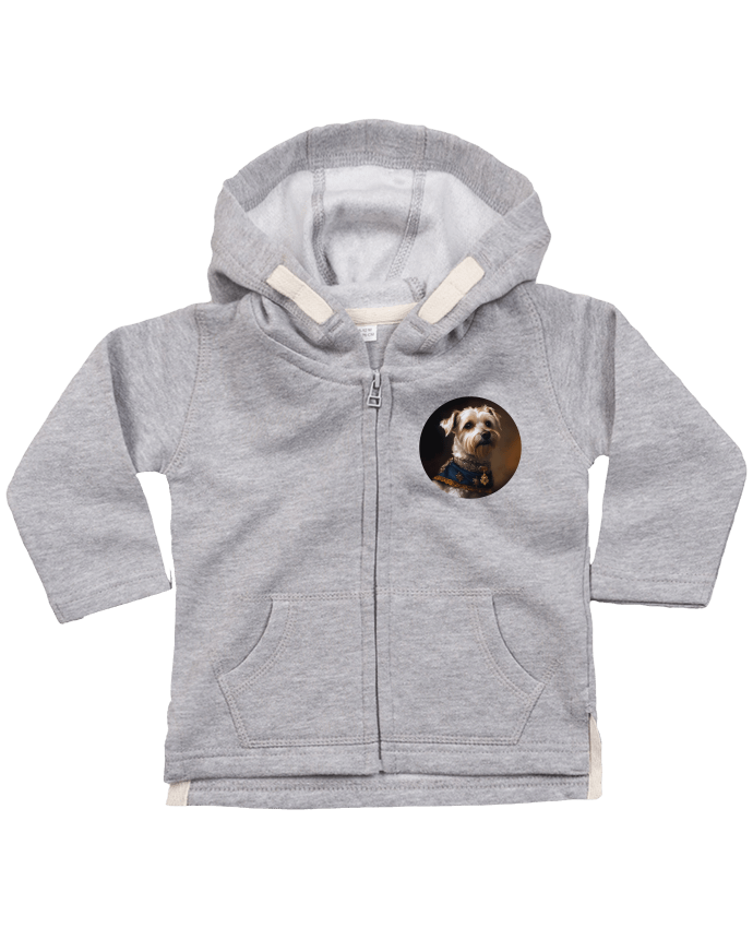 Sweat à capuche bébé zippé chien médaillé par EliseDesign