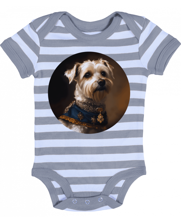 Body Bébé Rayé chien médaillé - EliseDesign