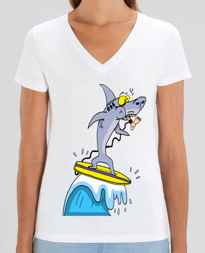 Tee-shirt femme Le requin et le surf Par  LAGUENY