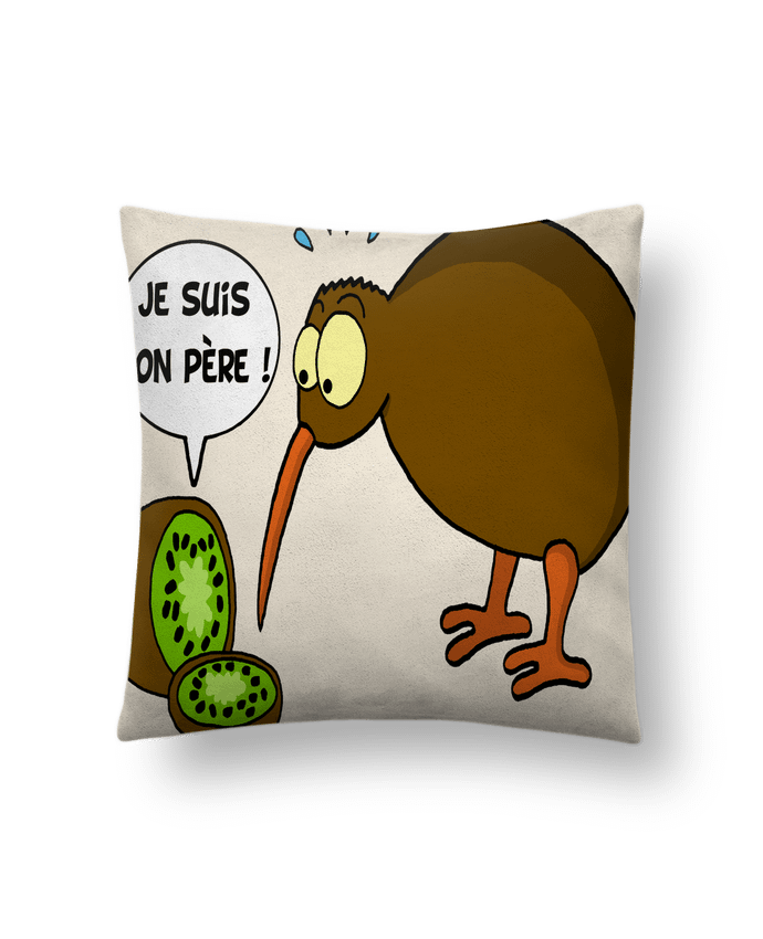 Coussin suédine Kiwi contre kiwi par LAGUENY