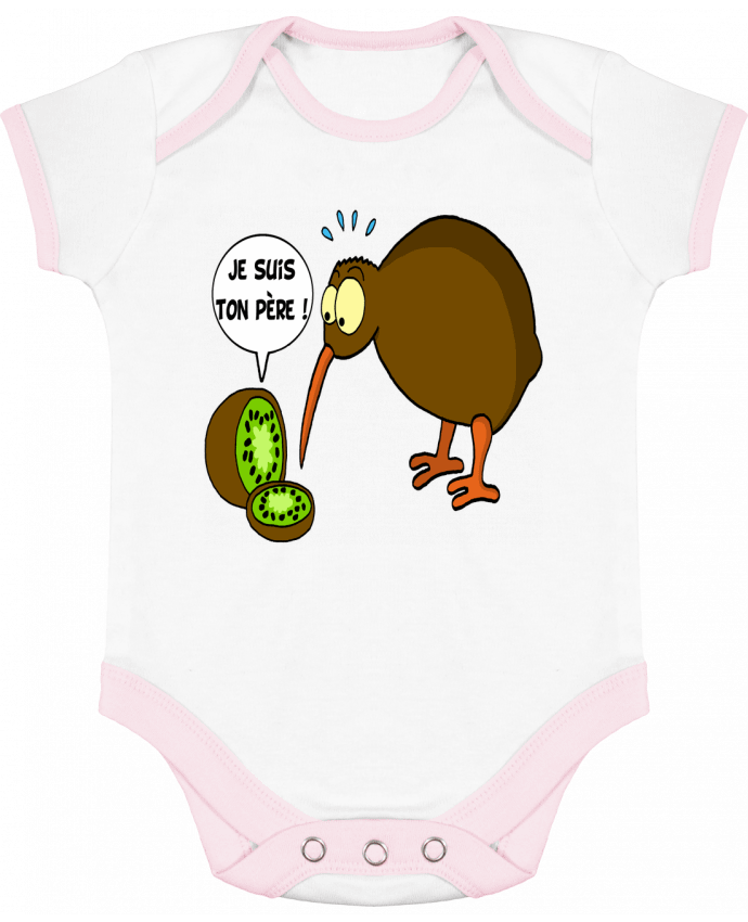 Body bébé manches contrastées Kiwi contre kiwi par LAGUENY