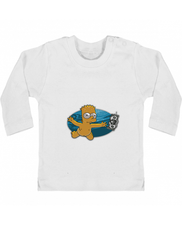 Camiseta Bebé Manga Larga con Botones  Bart Simpson manches longues du designer lisartistaya