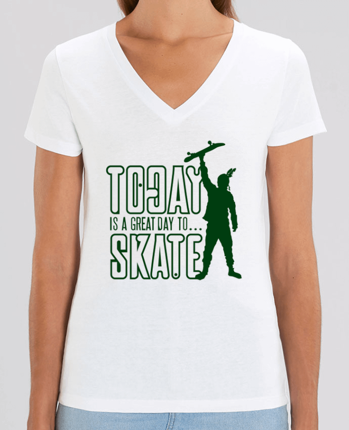 Tee-shirt femme Today is a Great Day to Skate - Green Par  Geronimo Gorilla SylverBack