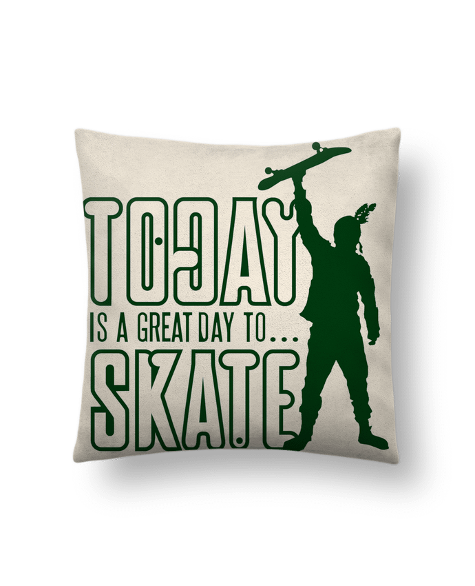 Coussin suédine Today is a Great Day to Skate - Green par Geronimo Gorilla SylverBack