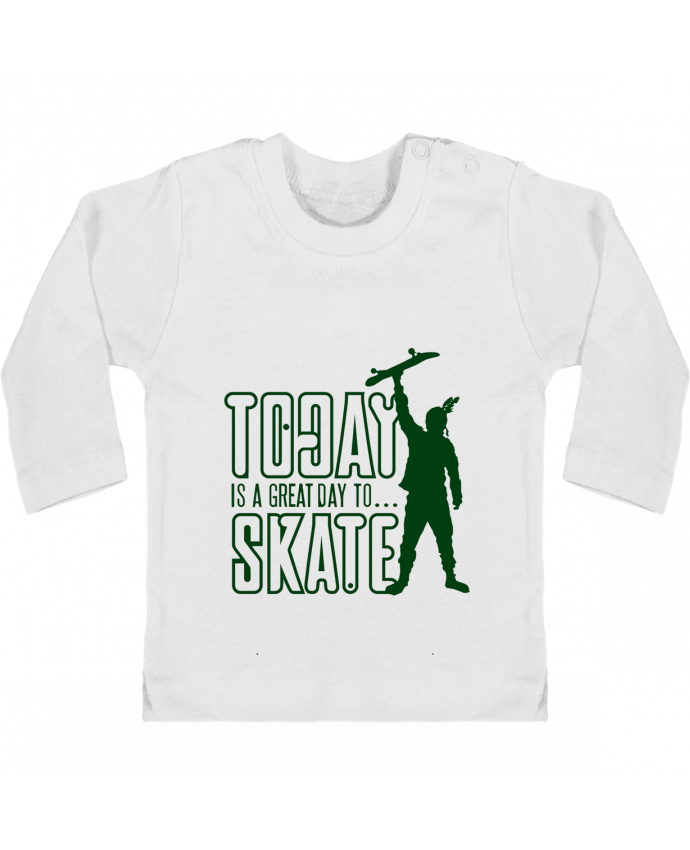 T-shirt bébé Today is a Great Day to Skate - Green manches longues du designer Geronimo Gorilla Sylv