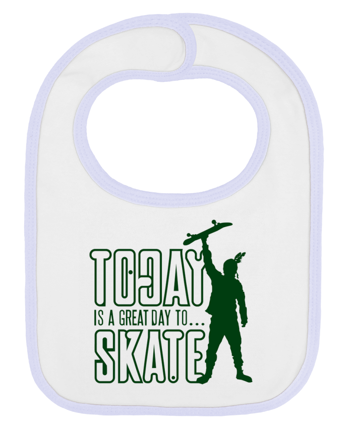 Bavoir bébé uni Today is a Great Day to Skate - Green par Geronimo Gorilla SylverBack