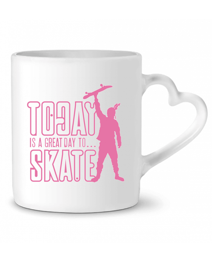 Mug coeur Today is a Great Day to Skate - Pink par Geronimo Gorilla SylverBack