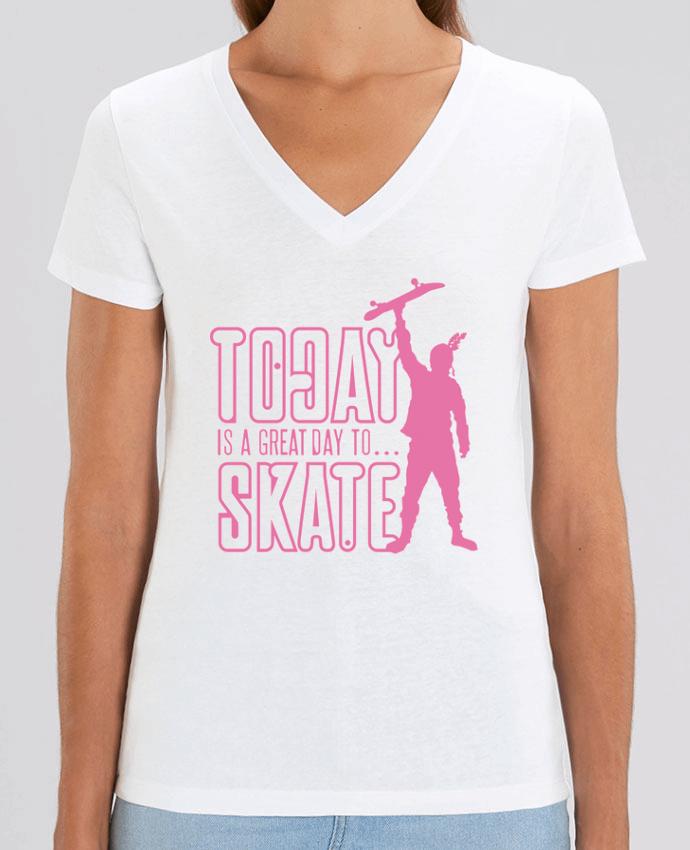 Tee-shirt femme Today is a Great Day to Skate - Pink Par  Geronimo Gorilla SylverBack