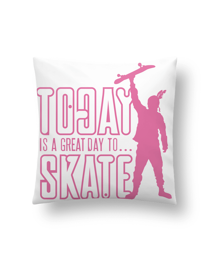 Coussin Today is a Great Day to Skate - Pink par Geronimo Gorilla SylverBack