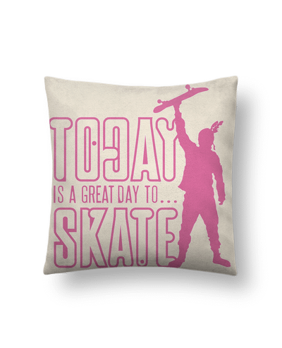 Coussin suédine Today is a Great Day to Skate - Pink par Geronimo Gorilla SylverBack