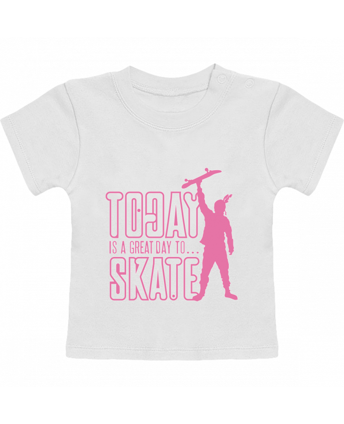 T-shirt bébé Today is a Great Day to Skate - Pink manches courtes du designer Geronimo Gorilla Sylve