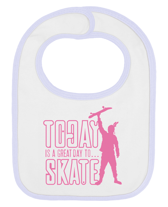 Bavoir bébé uni Today is a Great Day to Skate - Pink par Geronimo Gorilla SylverBack