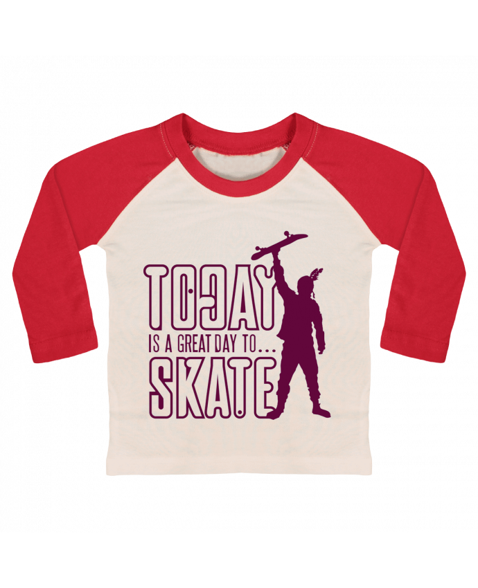 Tee-shirt Bébé Baseball ML Today is a Great Day to Skate - Purple par Geronimo Gorilla SylverBack