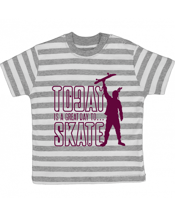 Tee-shirt bébé à rayures Today is a Great Day to Skate - Purple par Geronimo Gorilla SylverBack