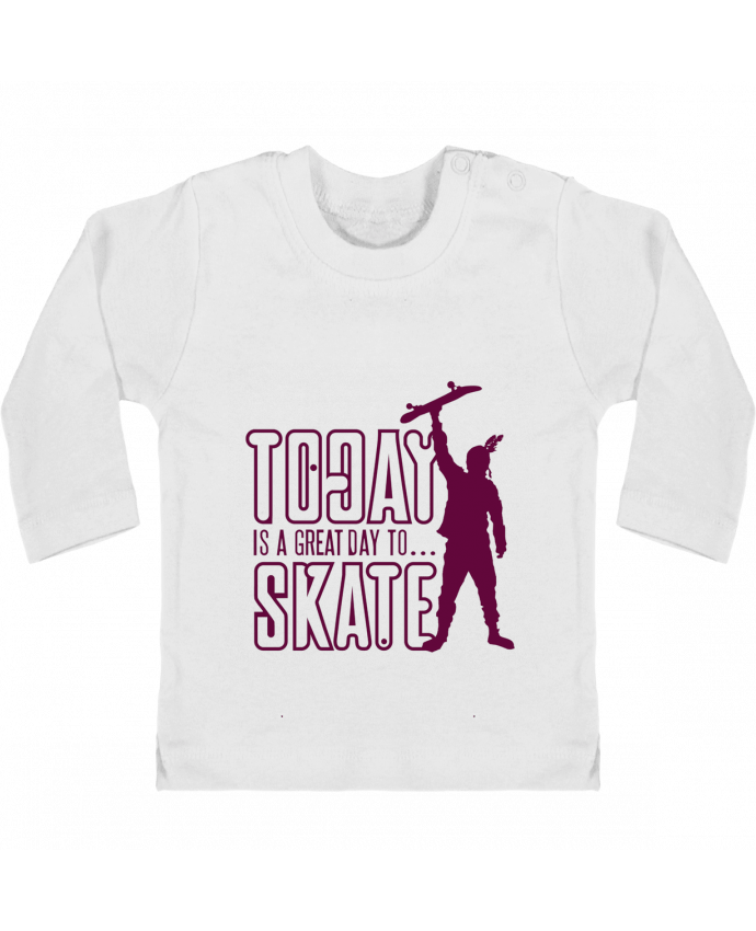 T-shirt bébé Today is a Great Day to Skate - Purple manches longues du designer Geronimo Gorilla Syl