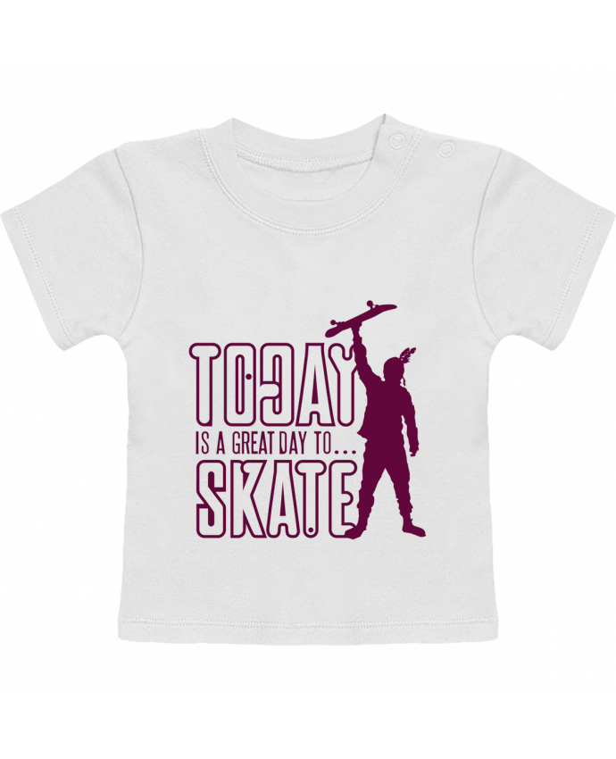 T-shirt bébé Today is a Great Day to Skate - Purple manches courtes du designer Geronimo Gorilla Syl