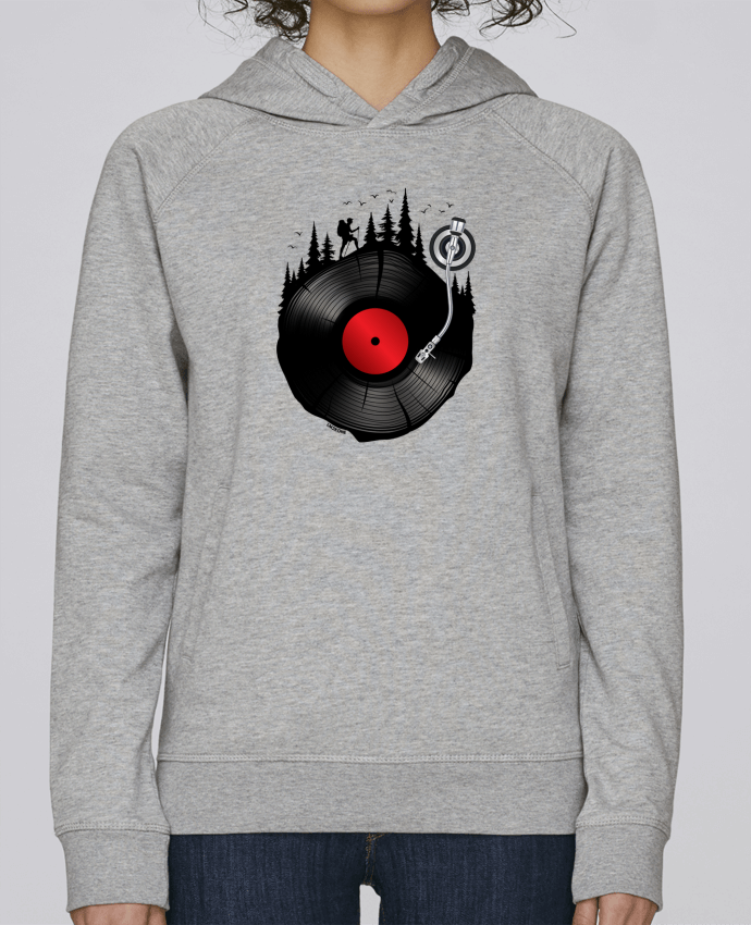 Sweat capuche femme Musique Forestière Vinyle par LM2Kone