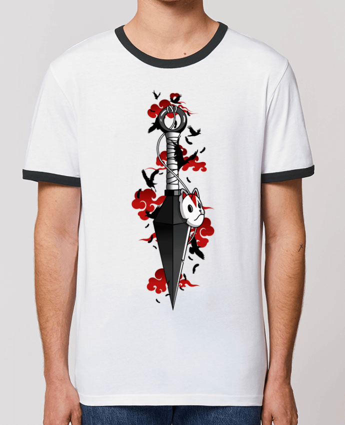 T-shirt Kunai nuages rouges corbeaux - Japonais par LM2Kone