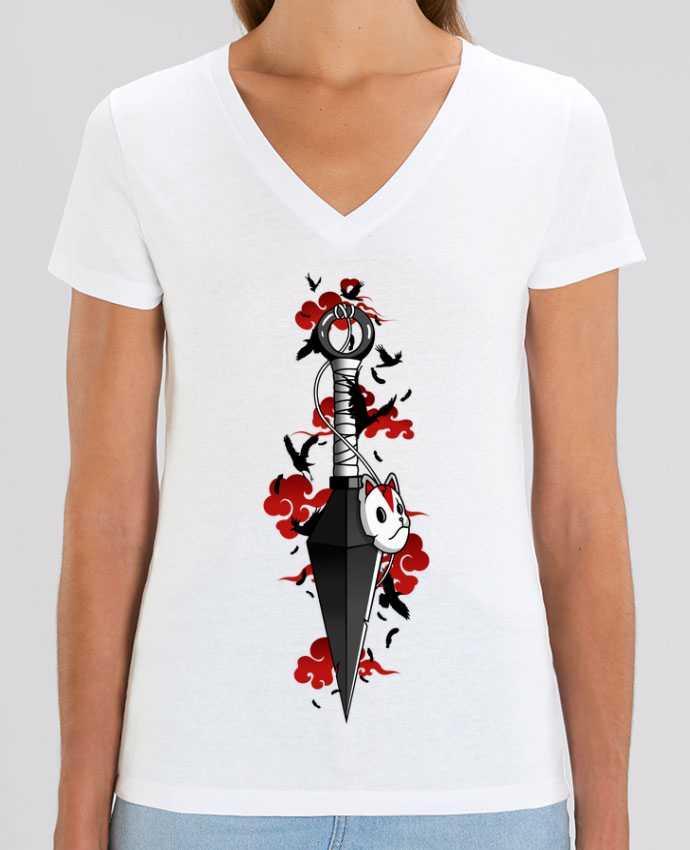 Tee-shirt femme Kunai nuages rouges corbeaux - Japonais Par  LM2Kone