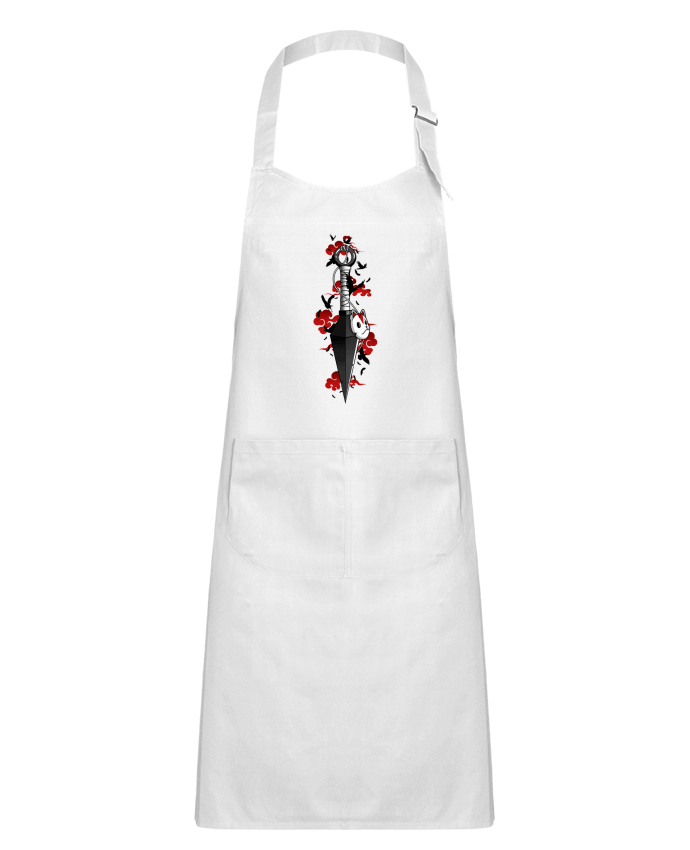 Tablier Enfant Kunai nuages rouges corbeaux - Japonais par LM2Kone