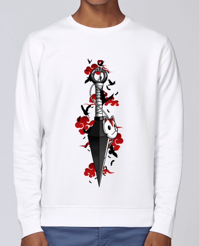 Sweatshirt Kunai nuages rouges corbeaux - Japonais par LM2Kone