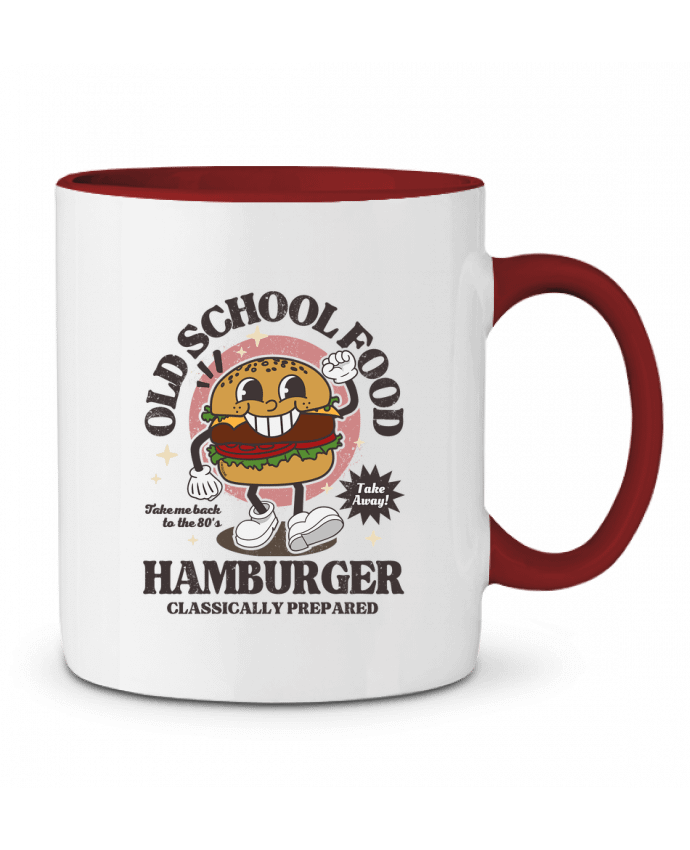 Mug bicolore Old school Food - Hamburger LM2Kone