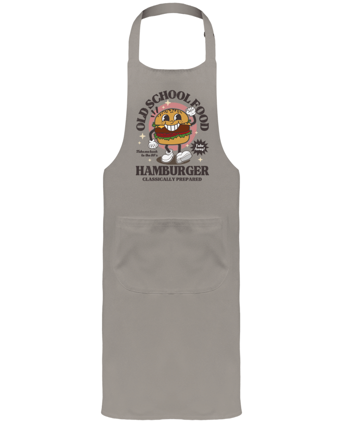 Tablier avec poches Old school Food - Hamburger par LM2Kone