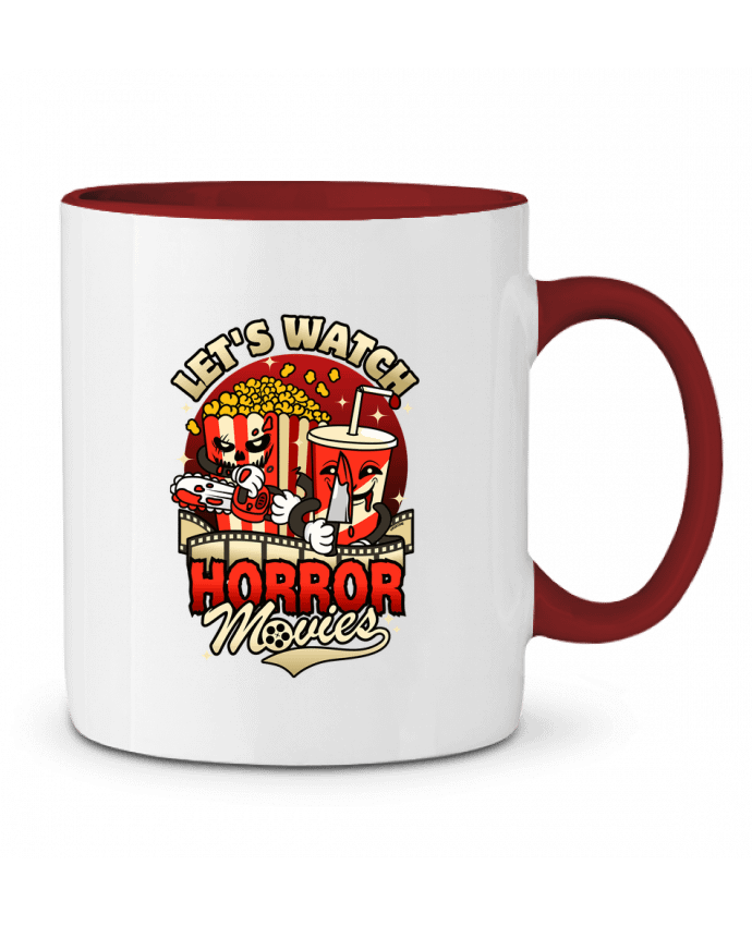 Mug bicolore Regardons des films d'horreur - Collations LM2Kone