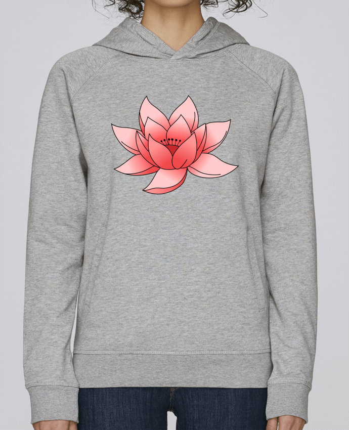 Sweat capuche femme Lotus par Sazuka