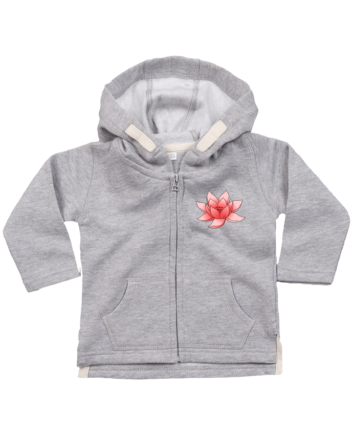 Sweat à capuche bébé zippé Lotus par Sazuka