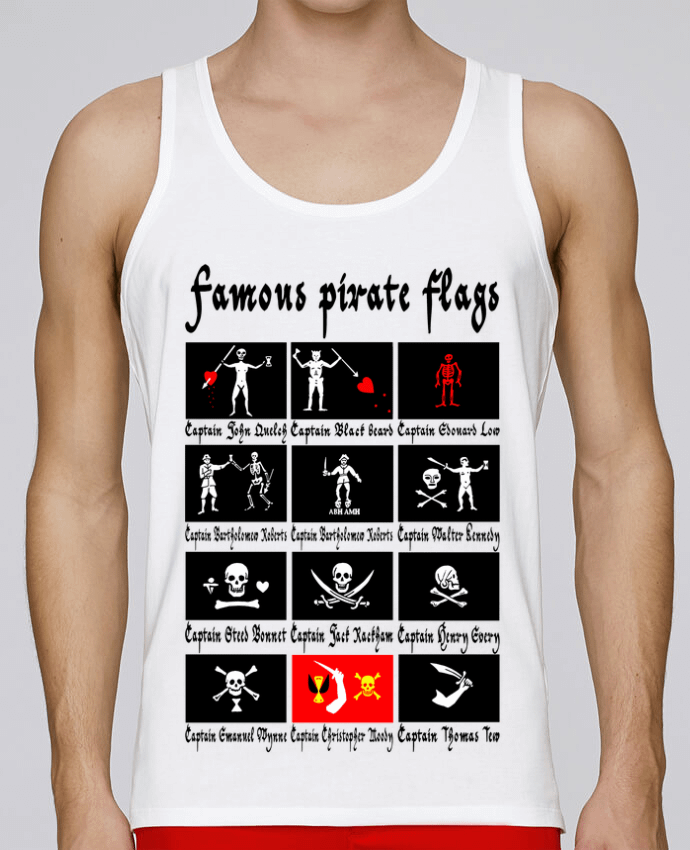 Débardeur homme Drapeaux pirates célèbres par LAGUENY 100% coton bio