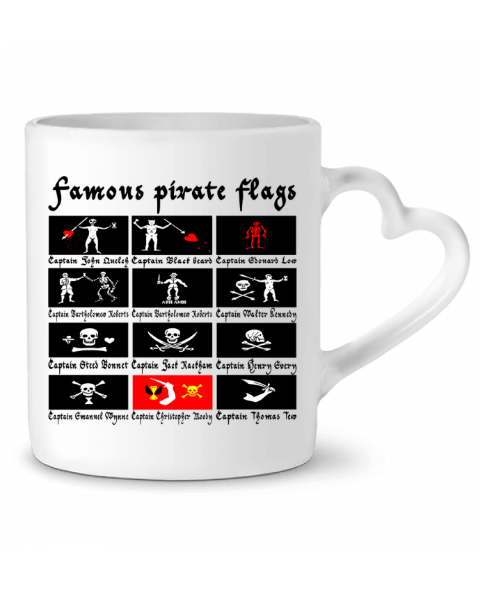Mug coeur Drapeaux pirates célèbres par LAGUENY