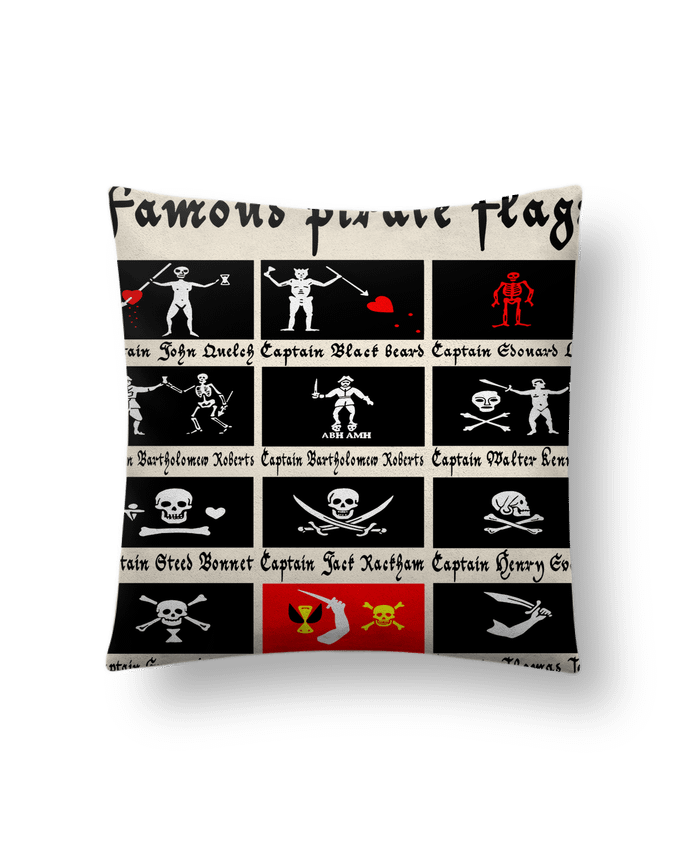 Coussin suédine Drapeaux pirates célèbres par LAGUENY