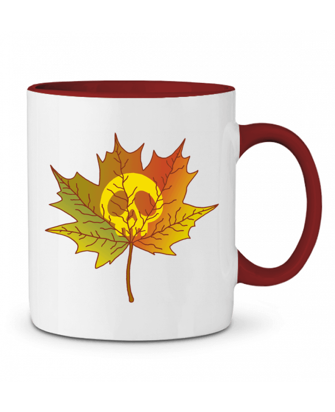 Mug bicolore Crâne et feuille morte LAGUENY