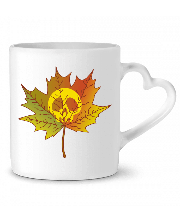 Mug coeur Crâne et feuille morte par LAGUENY