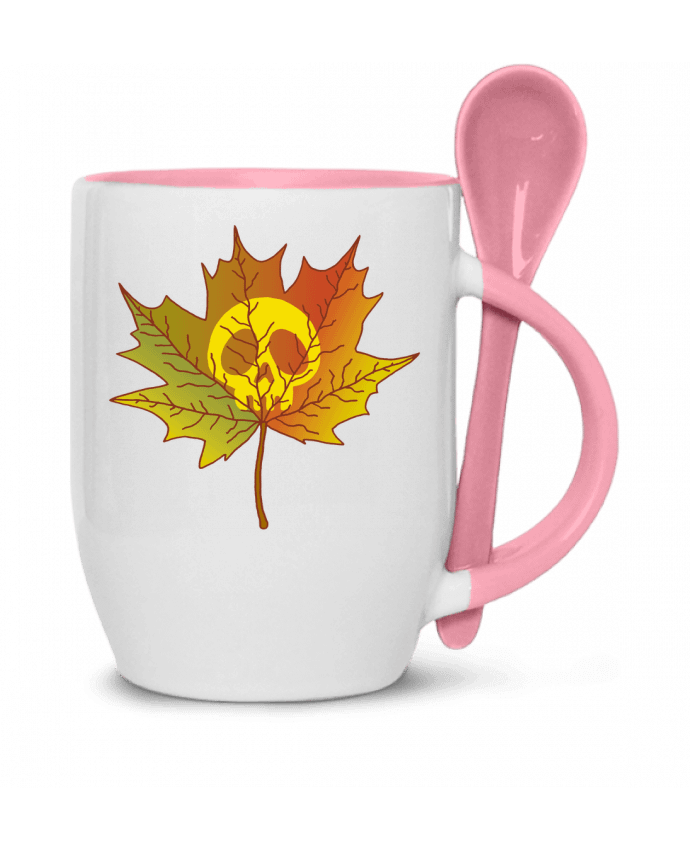  Tasse cuillère Crâne et feuille morte par LAGUENY