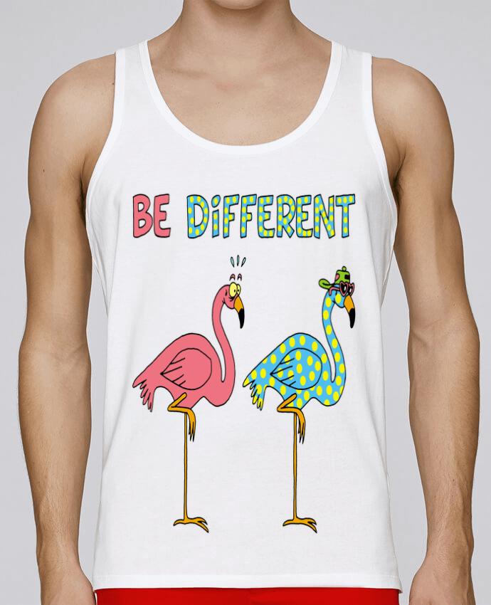 Débardeur homme Flamant rose différent par LAGUENY 100% coton bio