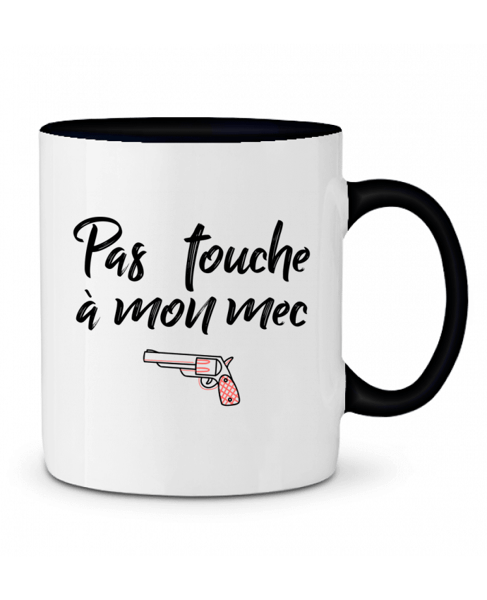 Mug bicolore Pas touche à mon mec ! tunetoo