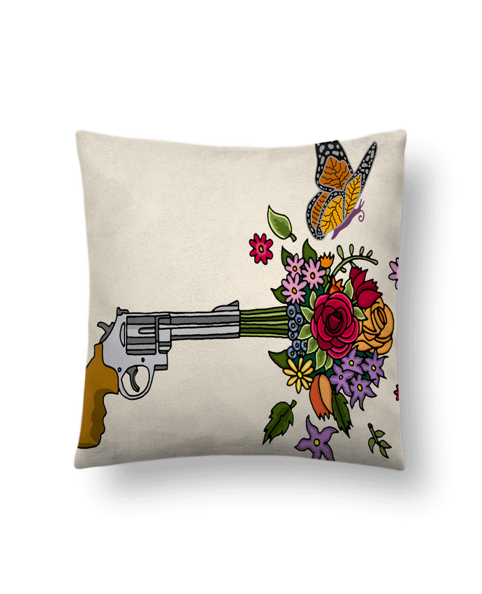 Coussin suédine Le pistolet de la paix par LAGUENY