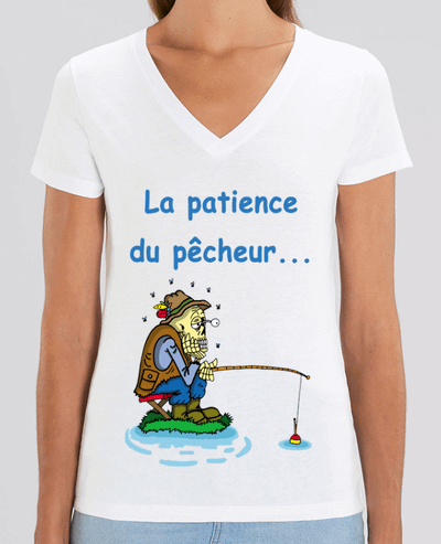 Tee-shirt femme La patience du pêcheur Par  LAGUENY