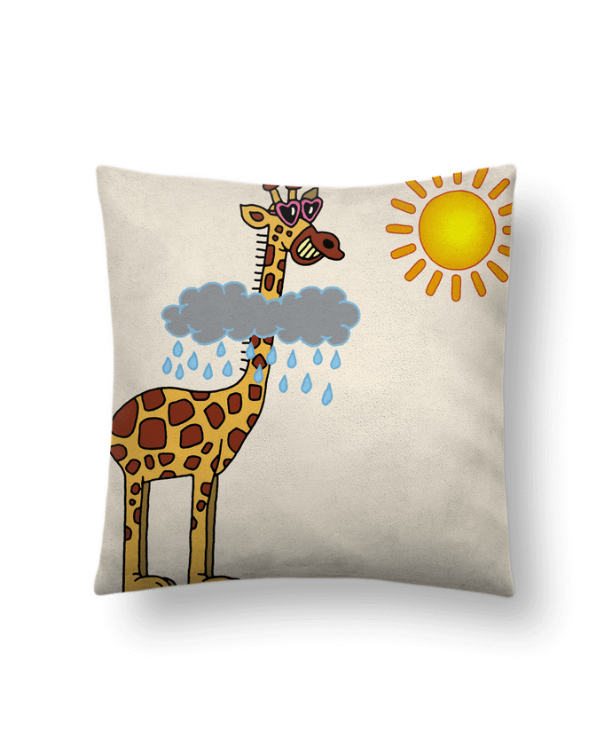 Coussin suédine Du soleil pour la girafe par LAGUENY