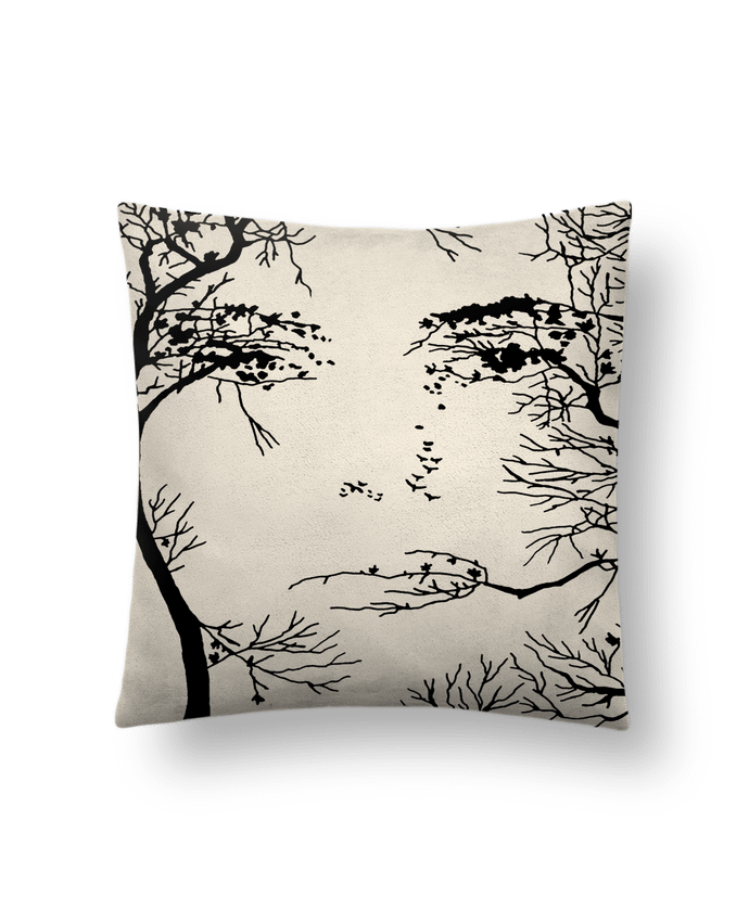 Coussin suédine Le visage de la forêt par LAGUENY