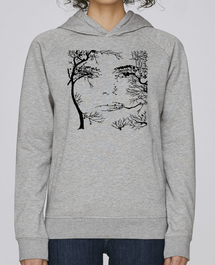 Sweat capuche femme Le visage de la forêt par LAGUENY