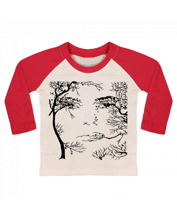 Tee-shirt Bébé Baseball ML Le visage de la forêt par LAGUENY