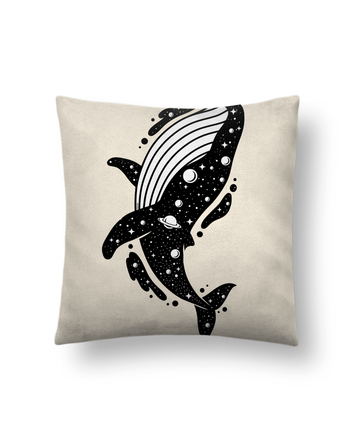 Coussin suédine Baleine cosmique par LM2Kone