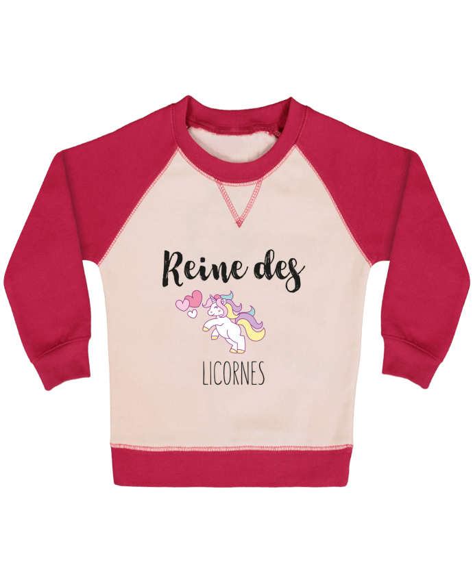 Sweatshirt Baby crew-neck sleeves contrast raglan Reine des licornes by tunetoo