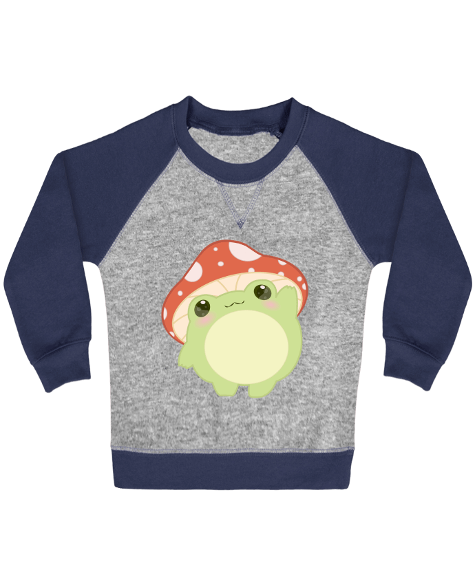 Sweat bébé manches contrastée Motif champigrenouille par Slash_C