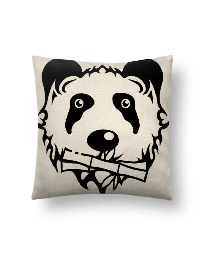 Coussin suédine panda noir par Dr0agon